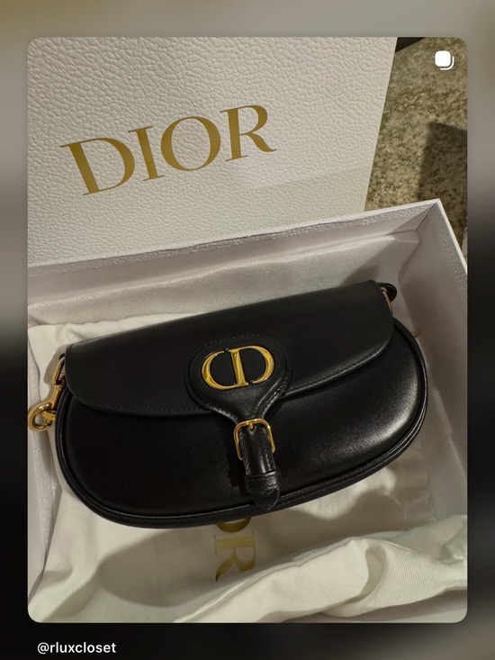 Dior Handbags - Dior Black Leather east west Crossbody with Gold CD Hardware